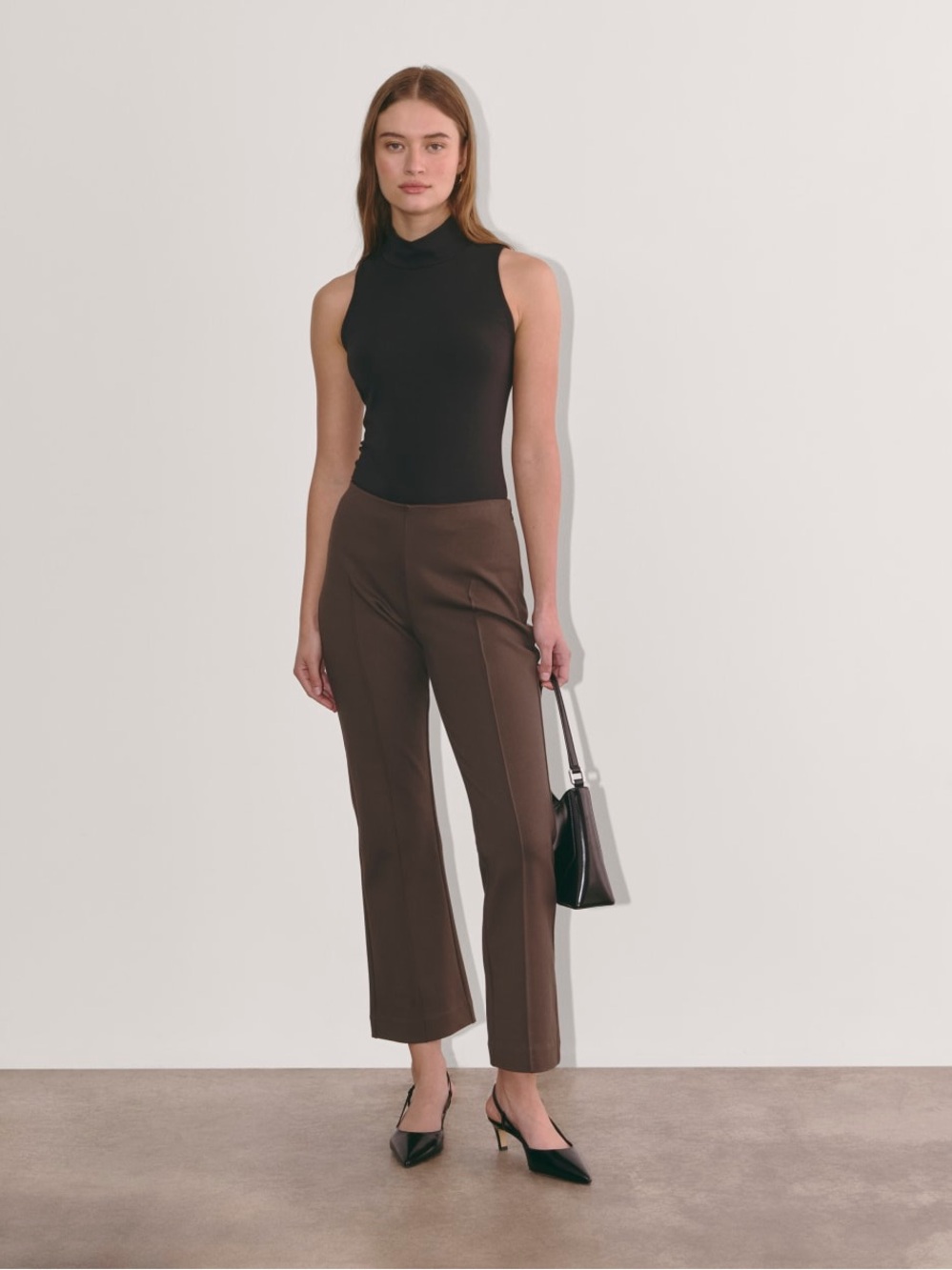 Everlane Earth Brown The Dream Kick Flare Women Pants Sz S NWT